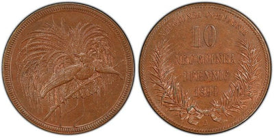 kosuke_dev ドイツ領ニューギニア 10ペニヒ銅貨 1894年 PCGS MS64BN