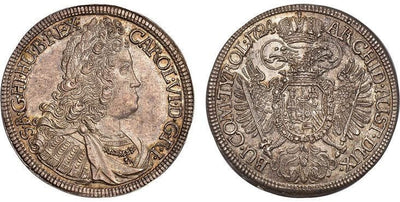 神聖ローマ帝国 オーストリア カール6世 1/2ターレル 1724年 NGC MS64
