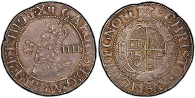 アンティークコインギャラリア グレートブリテン イングランド チャールズ1世 グロート銀貨 1638-1642年 PCGS AU55