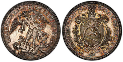 kosuke_dev スイス カントン ベロミュンスター 1/2ターレル銀貨 約1720年 PCGS MS63