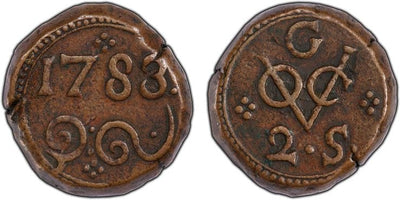 kosuke_dev セイロン 2Stuiver 銅貨 1783年 PCGS XF40