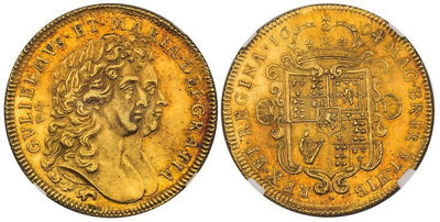 kosuke_dev イギリス ウィリアム３世 メアリー２世 2ギニー金貨 1694/3年 NGC MS62★