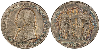kosuke_dev スイス カントン ヌーシャテル 21バッツェン銀貨 1799年 ANACS VF30