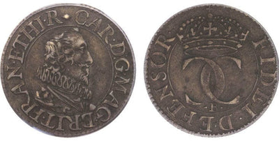 アンティークコインギャラリア グレートブリテン イングランド チャールズ1世 2ペンス銀貨 1642-1649年 PCGS AU50