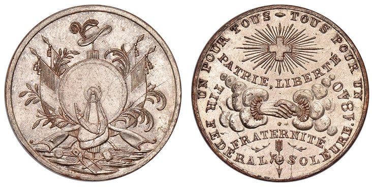 kosuke_dev スイス カントン ゾロトゥルン メダル 1840年 NGC UNC Detail Cleaned