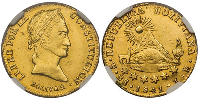 kosuke_dev ボリビア 2エスクード金貨 1841年-PTS NGC MS62