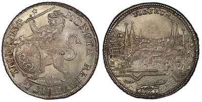 kosuke_dev スイス カントン チューリッヒ 都市景観 1/2ターレル銀貨 1761年 PCGS MS64