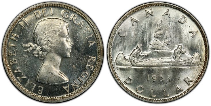 kosuke_dev カナダ エリザベス２世 カナダドル銀貨 1953年 PCGS MS64