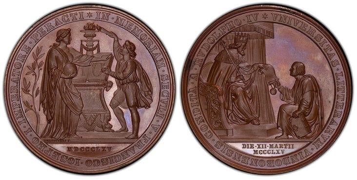 アンティークコインギャラリア オーストリア フランツ・ヨーゼフ1世 メダル 1865年 PCGS SP64