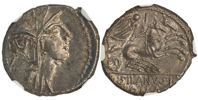 kosuke_dev 共和政ローマ デナリウス貨 紀元前91年 NGC Ch. MS