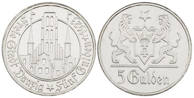 kosuke_dev 自由都市ダンツィヒ 5ガルデン 銀貨 1923年 PCGS PR64