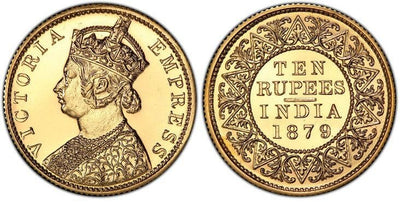 kosuke_dev イギリス領インド帝国 ヴィクトリア 10ルピー金貨 1879年 PCGS PR65