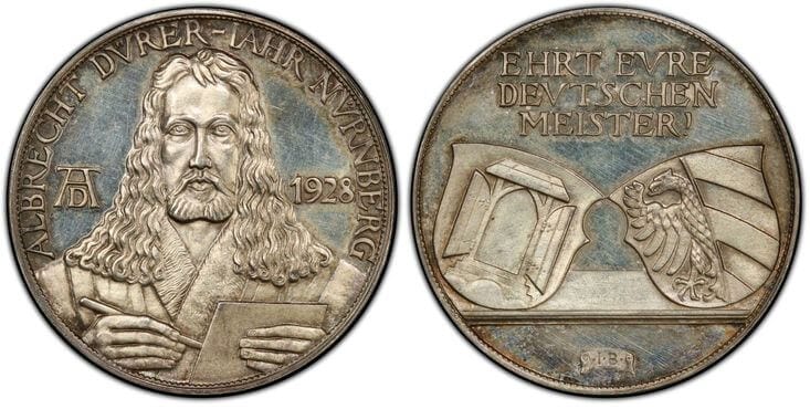 ワイマール共和国 アルブレヒト・デューラー 1928年 PCGS MS63