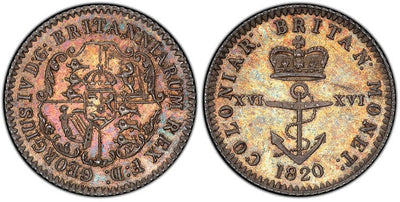 アンティークコインギャラリア 英領西インド諸島 1/16ドル 1820年 PCGS PR64