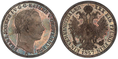 kosuke_dev オーストリア フランツ・ヨーゼフ1世 ターレル銀貨 1857年 PCGS MS63