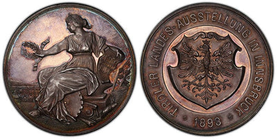 アンティークコインギャラリア オーストリア メダル 1893年 PCGS SP62