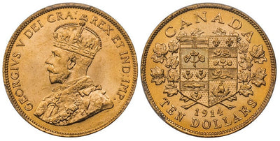 アンティークコインギャラリア カナダ ジョージ5世 10ドル金貨 1914年 PCGS MS64