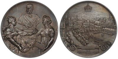 アンティークコインギャラリア オーストリア ウィーン政府50周年 メダル 1898年 PCGS SP62