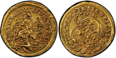 ハンガリー レオポルド1世 1/2ダカット金貨 1690-1751年 PCGS AU58