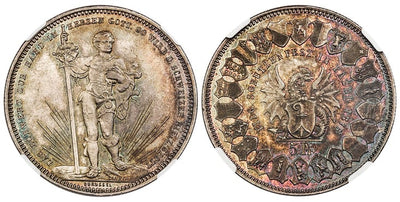 kosuke_dev スイス カントン バーゼル 5スイスフラン銀貨 1879年 NGC MS65