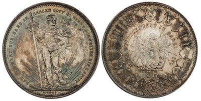 kosuke_dev スイス カントン バーゼル 5スイスフラン銀貨 シューティングターレル 1879年 PCGS MS64