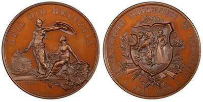 kosuke_dev スイス カントン トゥールガウ州 フラウエンフェルト シューティングメダル 1890年 PCGS SP65