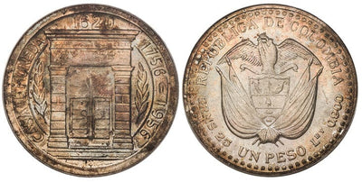 アンティークコインギャラリア コロンビア ペソ銀貨 1956年 PCGS MS66