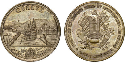 kosuke_dev スイス ジュネーブ 都市景観 メダル 19世紀 Mint State