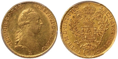 kosuke_dev 神聖ローマ帝国 オーストリア ヨーゼフ2世 2ダカット金貨 1783年 PCGS AU58