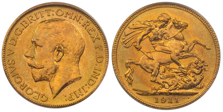 kosuke_dev カナダ ジョージ5世 ソブリン金貨 1911年C  PCGS MS64