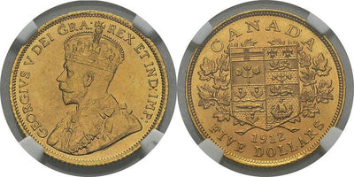 カナダ ジョージ5世 5ドル金貨 1912年 NGC MS64