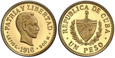 アンティークコインギャラリア キューバ ホセ・マルティ ペソ金貨 1916年 PCGS PR67DCAM
