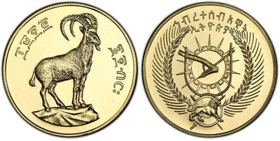 エチオピア ワリアアイベックス 600ビル金貨 1970年 PCGS MS68