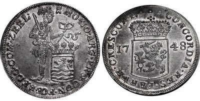 kosuke_dev オランダ ゼーランド 騎士立像 ダカット銀貨 1748年 NGC MS64