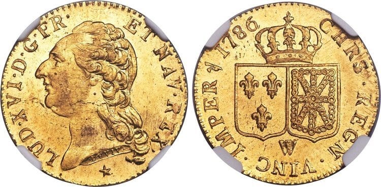 フランス ルイ16世 ルイドール金貨 1786年 NGC MS66