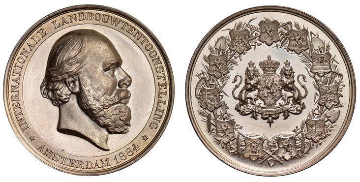 kosuke_dev オランダ ウィレム3世 メダル 1884年 NGC MS64