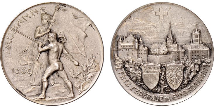 kosuke_dev スイス カントン ローザンヌ メダル 1909年 NGC MS64