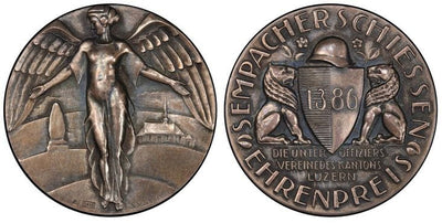 kosuke_dev スイス カントン ルツェルン ゼンパッハ シューティングメダル 1920年 PCGS SP62