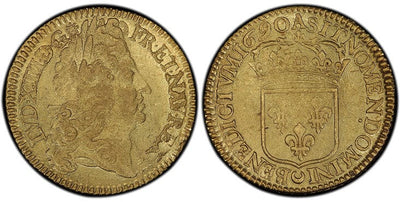 アンティークコインギャラリア フランス ルイ14世 2ルイドール金貨 1690年 PCGS AU58