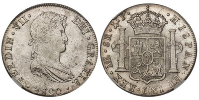 ペルー フェルナンド7世 8レアル銀貨 1820-JP年 NGC MS64