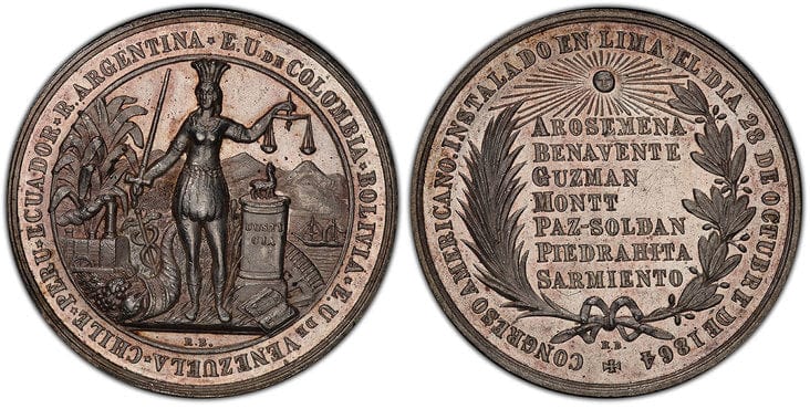 kosuke_dev ペルー メダル 1864年 PCGS SP63