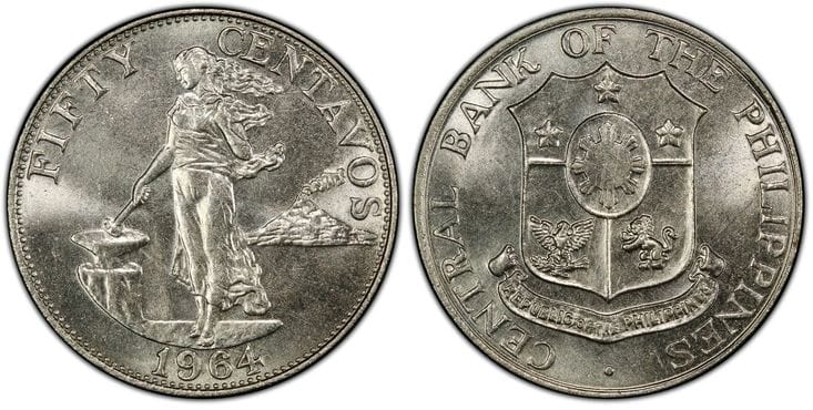 フィリピン２０センタボス銀貨