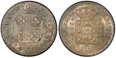 kosuke_dev ポルトガル 400レイス銀貨 1835年 PCGS MS64+