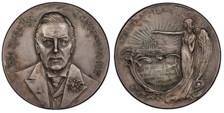 kosuke_dev 南アフリカ ジョゼフ・チェンバレン メダル 1903年 PCGS SP63