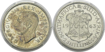 kosuke_dev 南アフリカ ジョージ6世 2シリング銀貨 1943年 PCGS PR64+