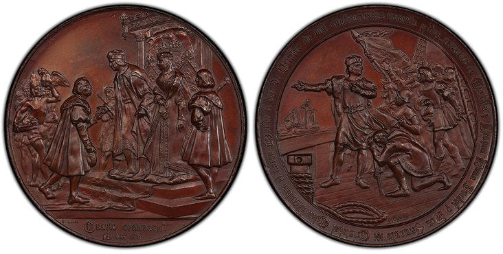 kosuke_dev スペイン クリストファー・コロンブス メダル 1892年 PCGS MS64BN