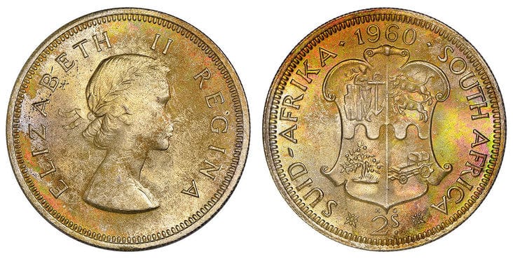 kosuke_dev 南アフリカ エリザベス2世 2シリング銀貨 1960年 NGC MS65