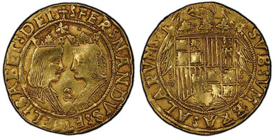 kosuke_dev スペイン フェルナンド2世 イサベラ1世 金貨 1474-1504年 PCGS AU55