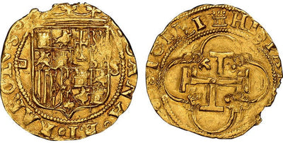 kosuke_dev スペイン カルロス1世 エスクード金貨 1516-1556年 NGC AU58