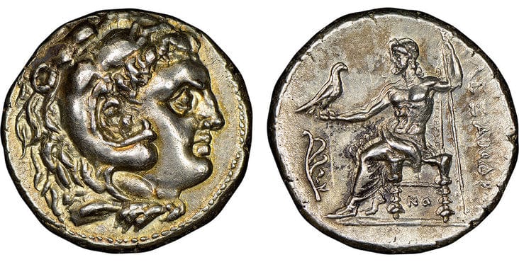 Ch XF ☆アレキサンダー大王 古代ギリシャ(BC336-323)ドラクマ銀貨